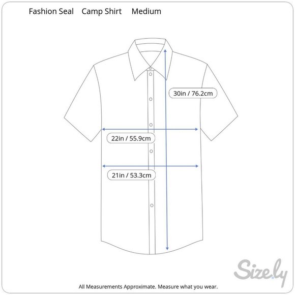 FASHION SEAL Men Hawaiian ALOHA shirt pit to pit 22 slim sz M camp luau vintage - Picture 2 of 7